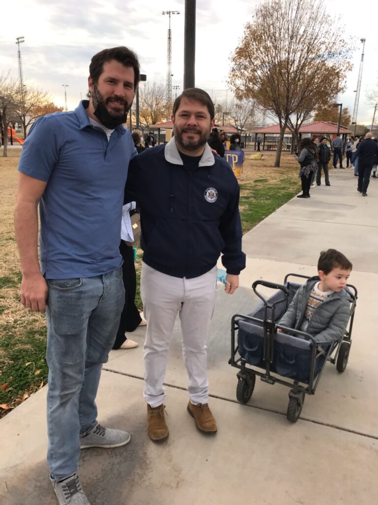 Gil and Ruben Gallego at Martin Luther King day rally in downtown Phoenix
